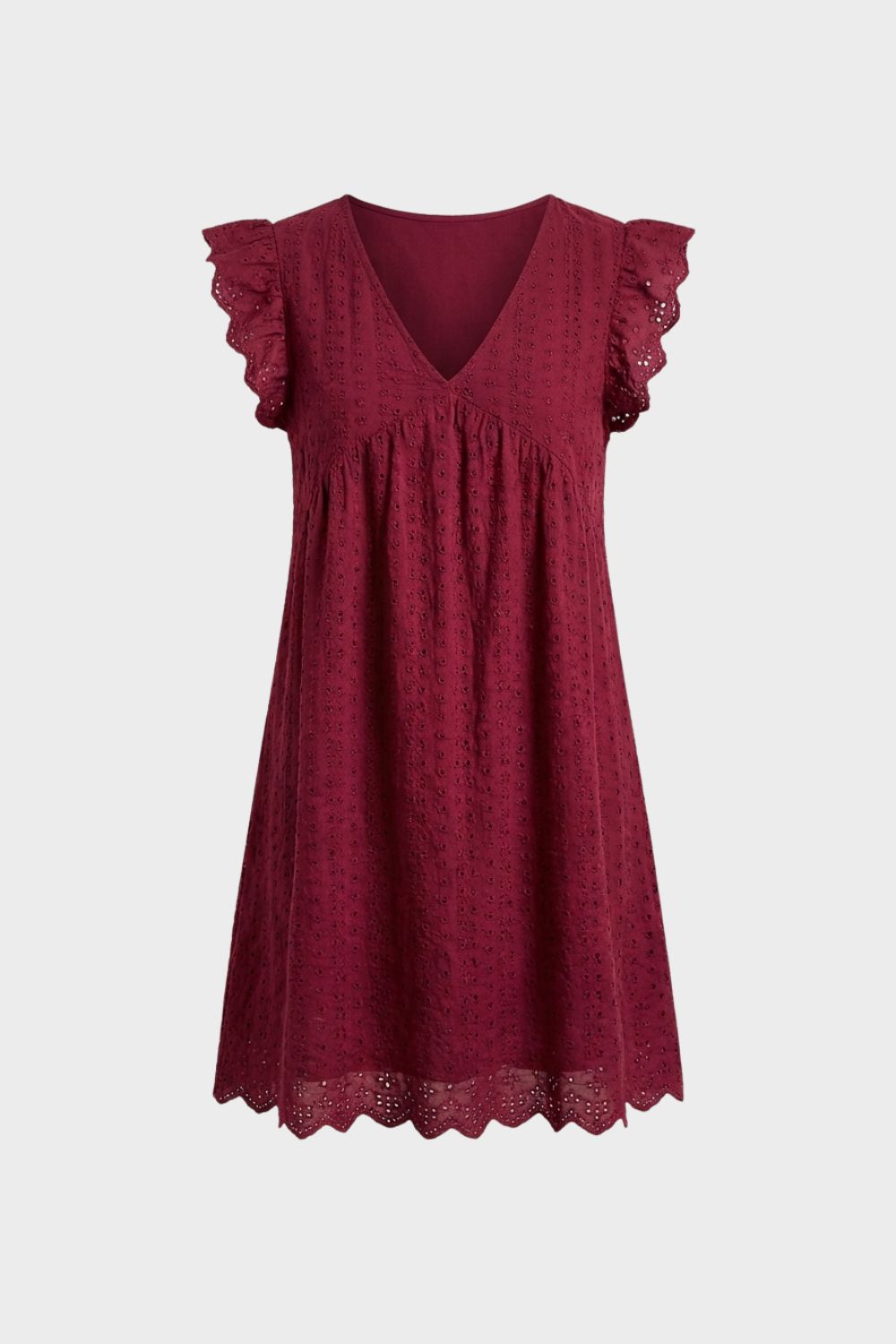 Damen Eyelet Minikleid – Babydoll – Lifestyle-Look