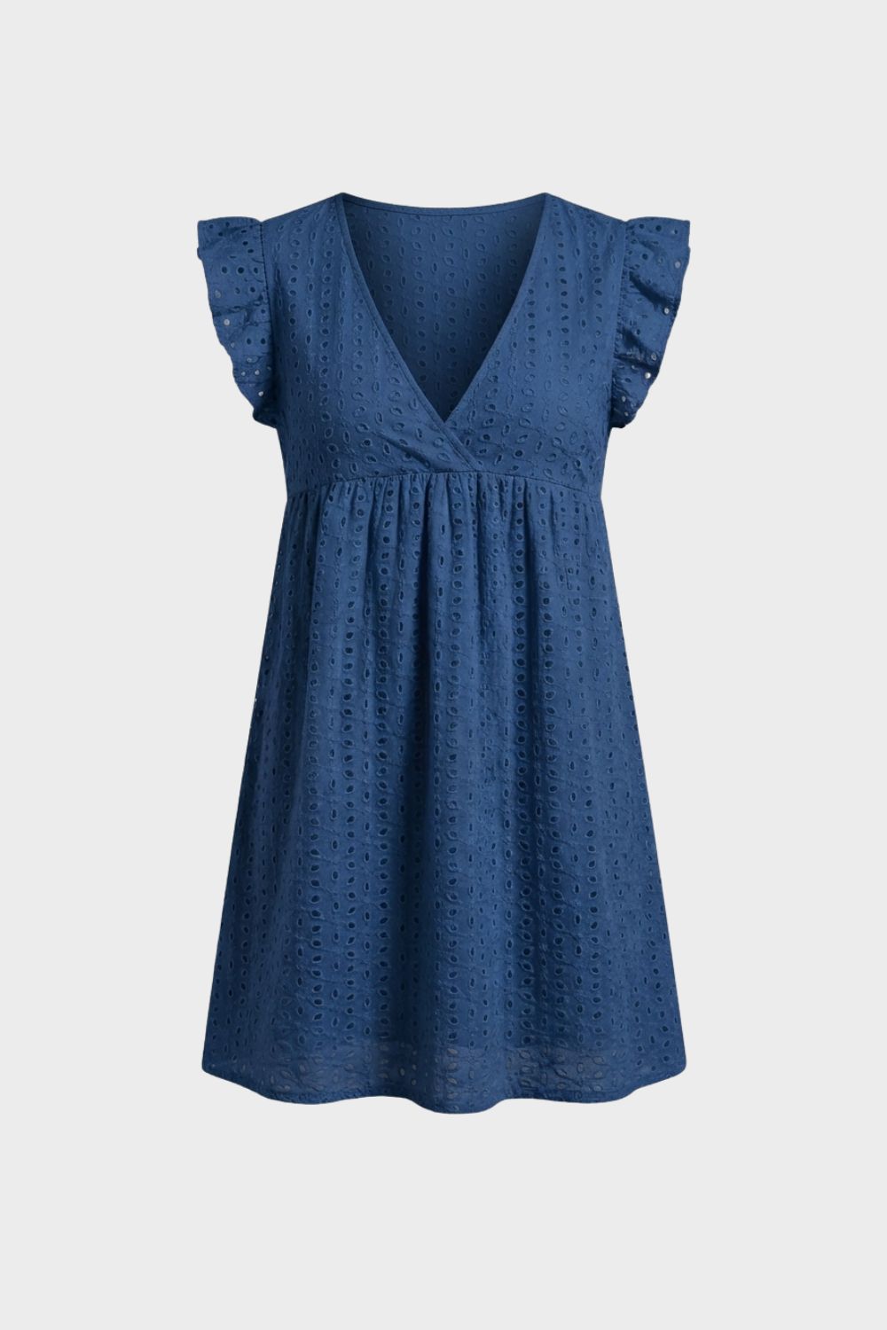 Damen Eyelet Minikleid – Babydoll – Material-Detail