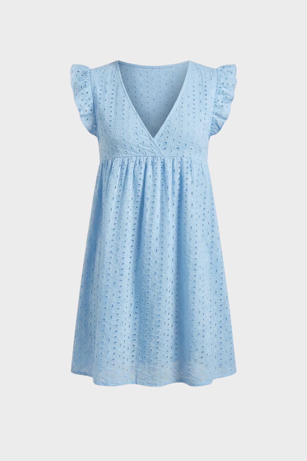 Damen Eyelet Minikleid – Babydoll – Rückansicht