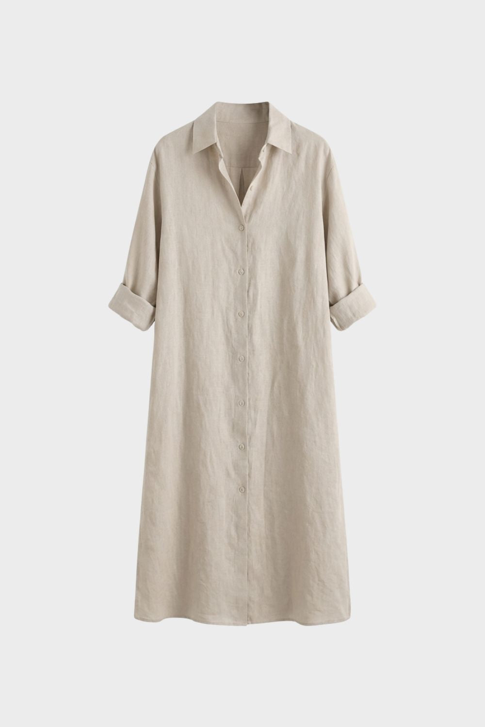 Damen Hemdblusenkleid lang mit Knopfleiste