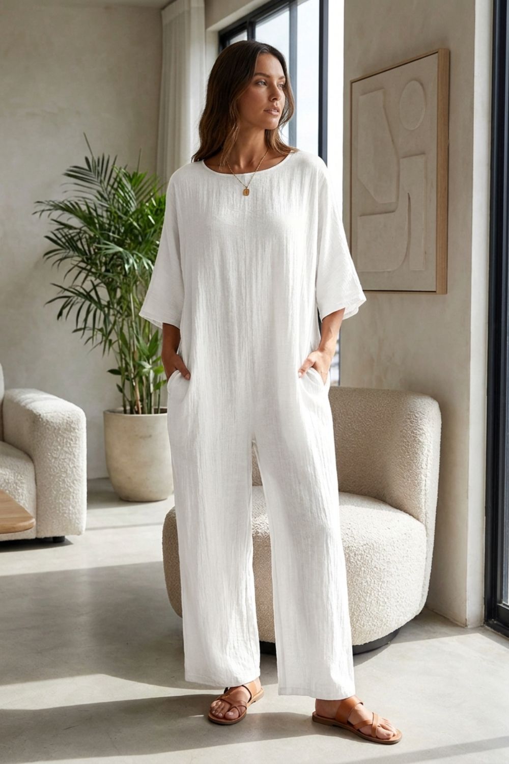 Damen Kaftan Maxikleid | Fledermaus – Tragestil-Beispiel