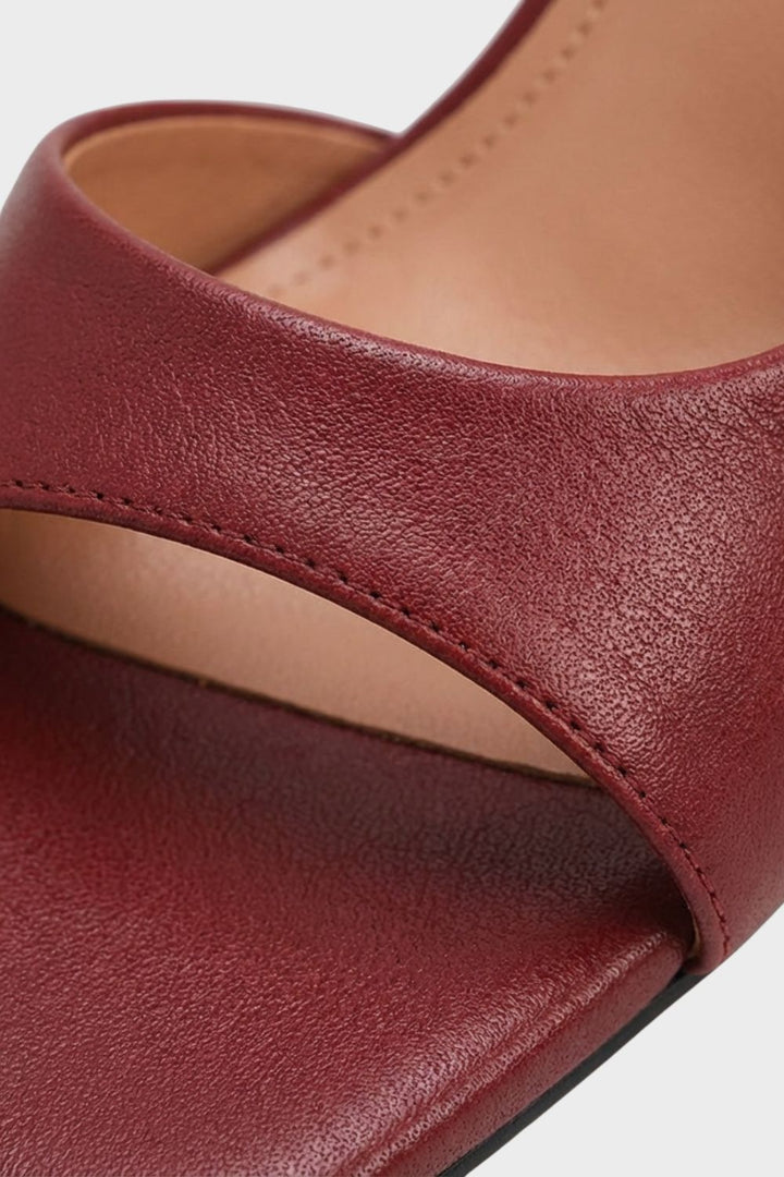 Damen Leder High Heels mit eckiger Spitze