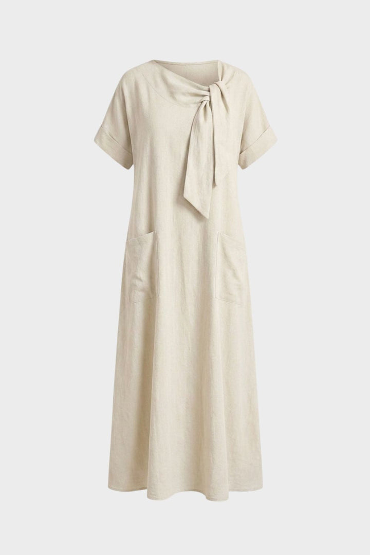 Damen Loose Maxikleid | Rundhals – Material-Detail