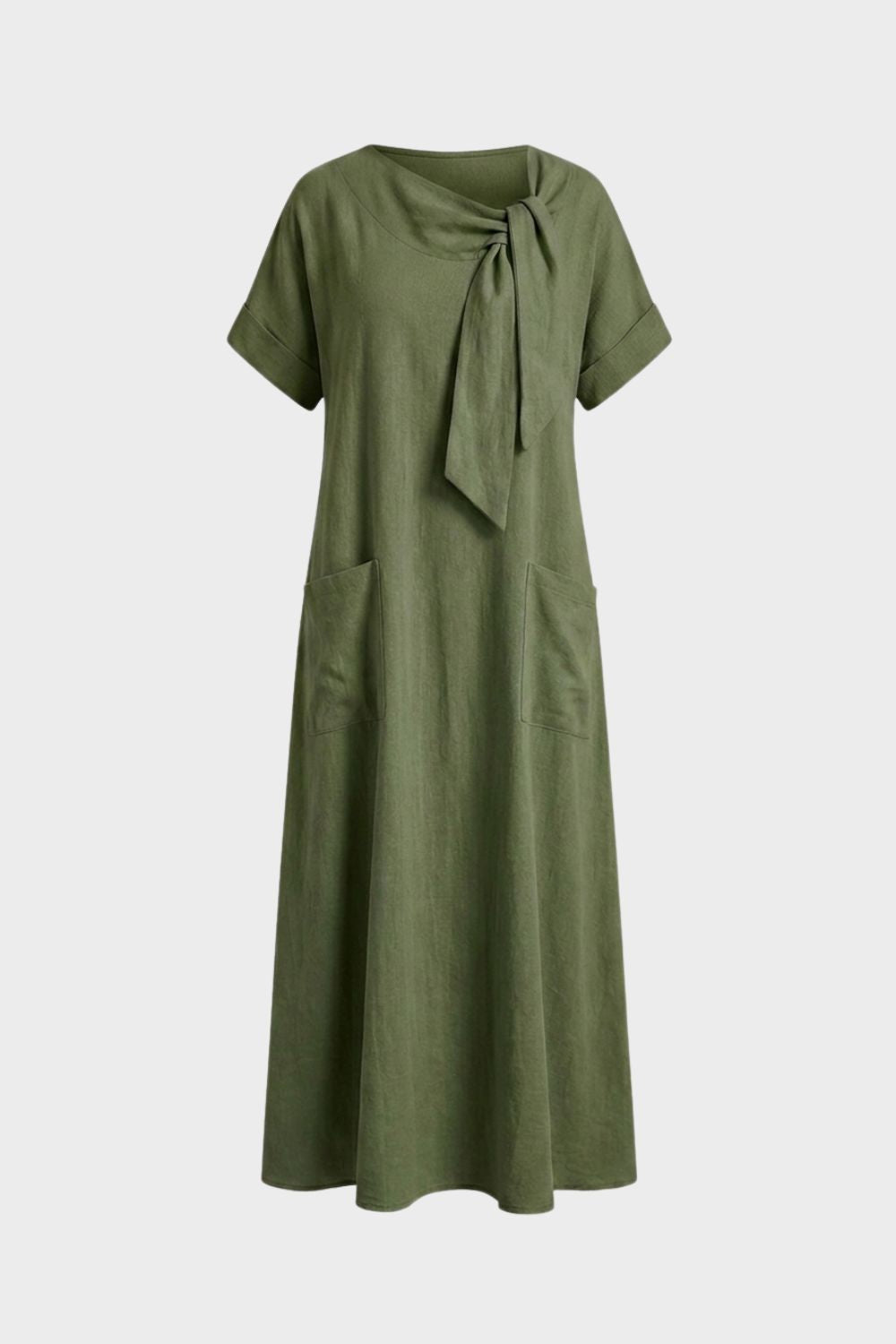 Damen Loose Maxikleid | Rundhals – Rückansicht