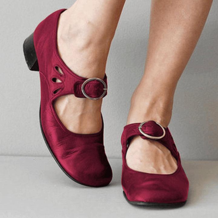 Damen Velours-Pantolette – Sicht von oben mit geschlossenem Spann