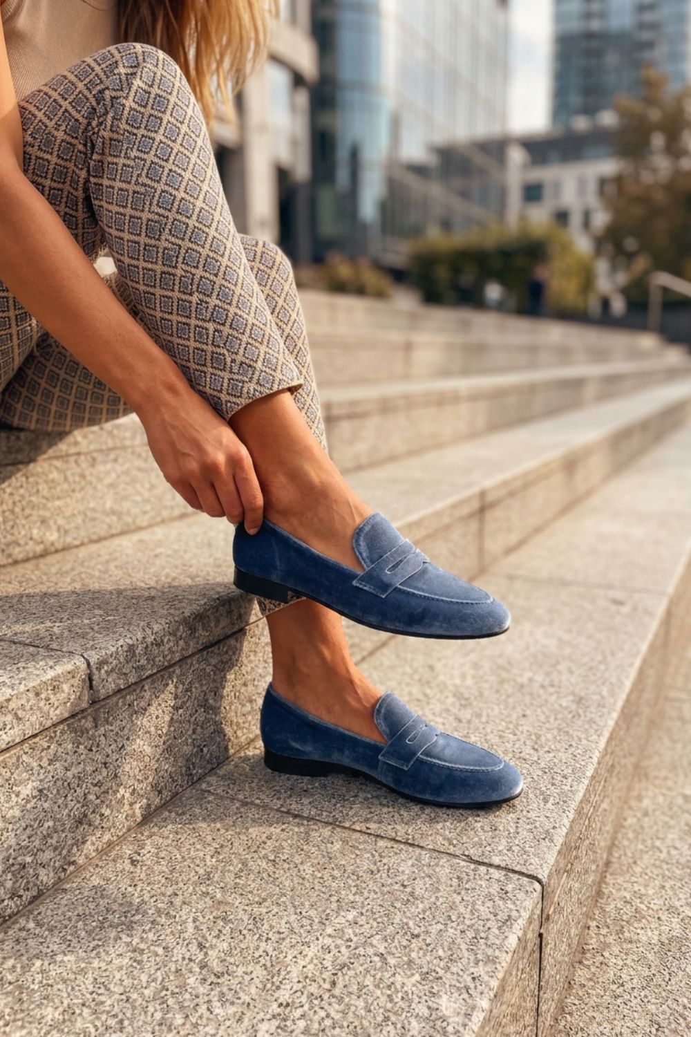 Damen Samt Penny Loafer | Slip-On