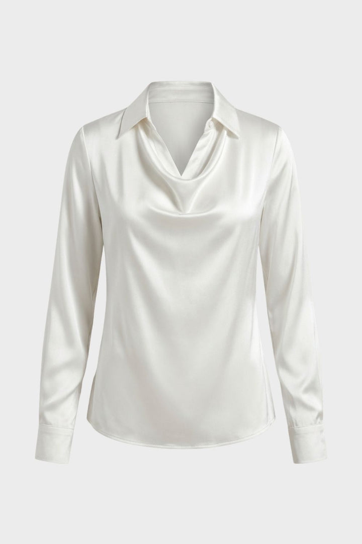 Damen Satin Bluse – Wasserfall – Hauptansicht