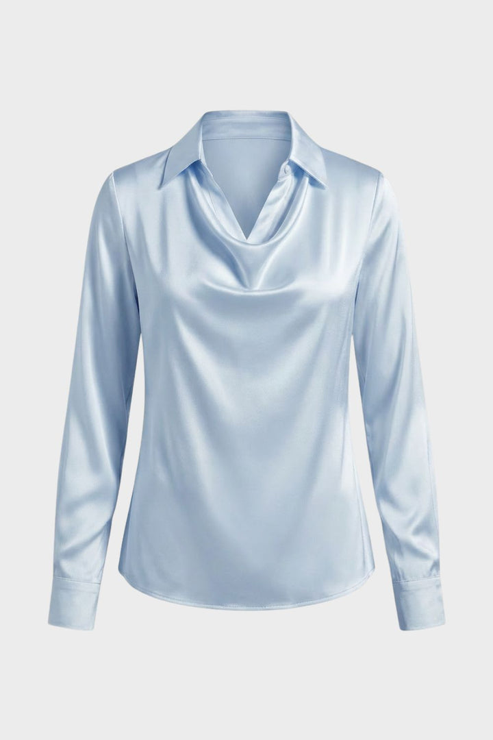 Damen Satin Bluse – Wasserfall – Größentabelle