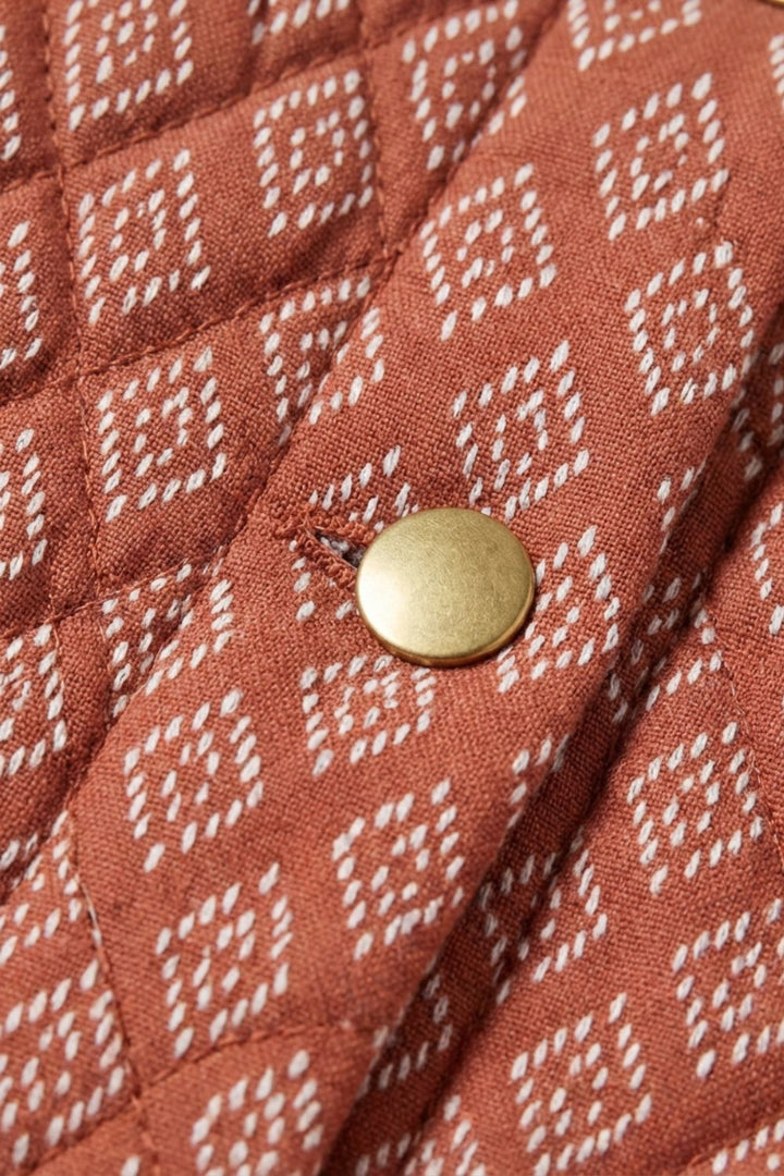 Damen Steppjacke mit Druckknöpfen und Stehkragen