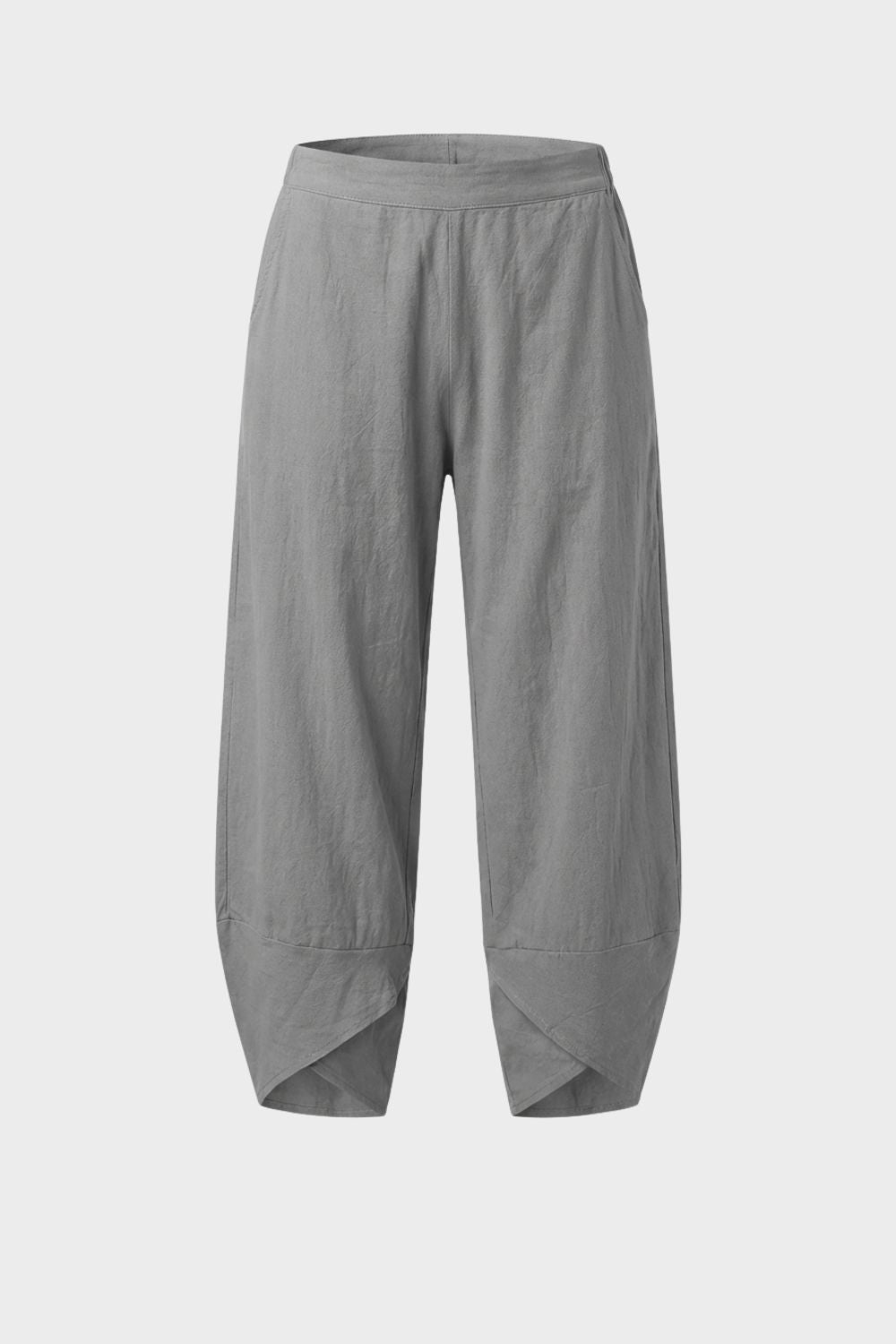 Damen Stoffhose mit Gummibund und weitem Bein