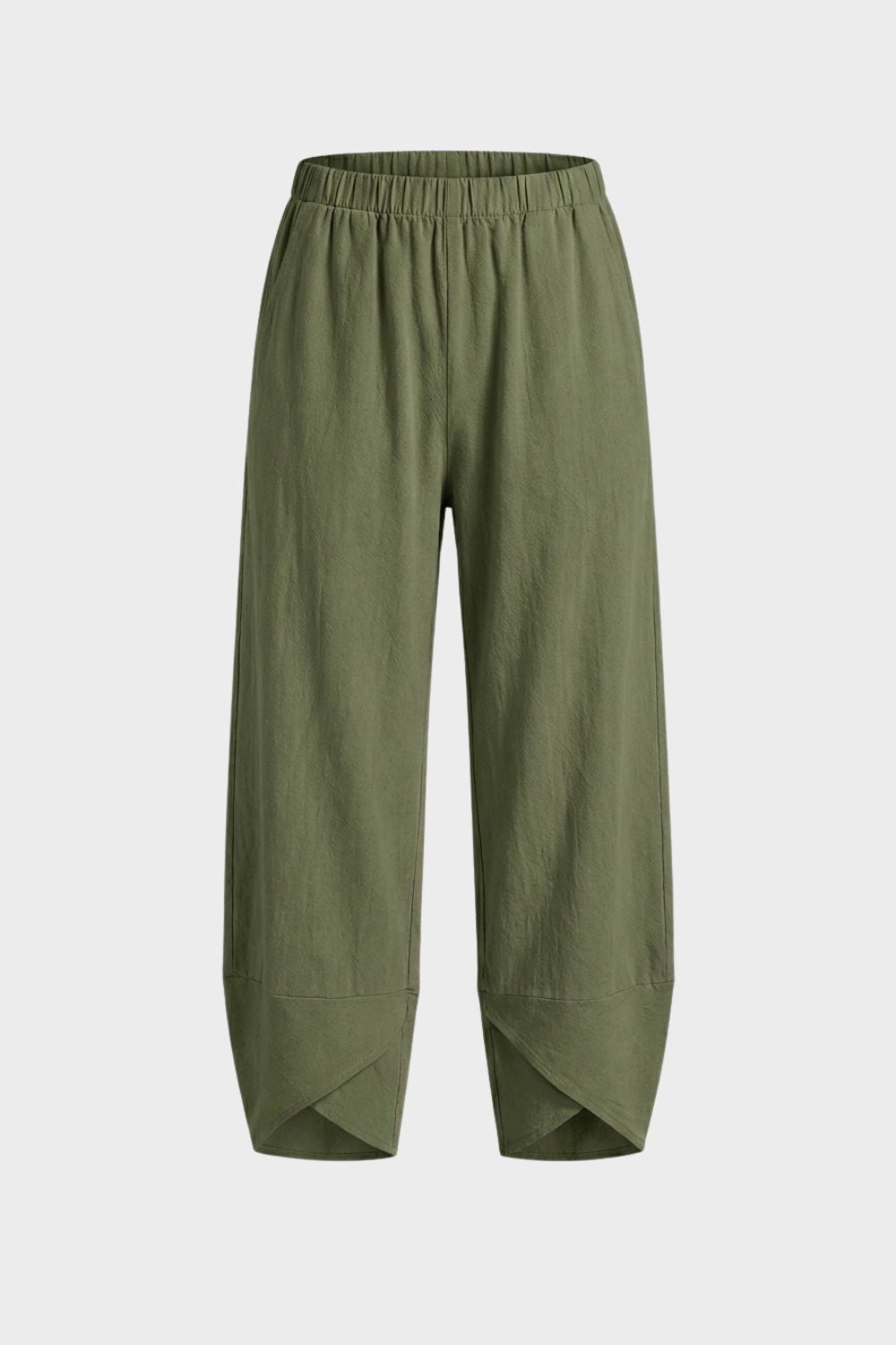 Damen Stoffhose mit Gummibund und weitem Bein
