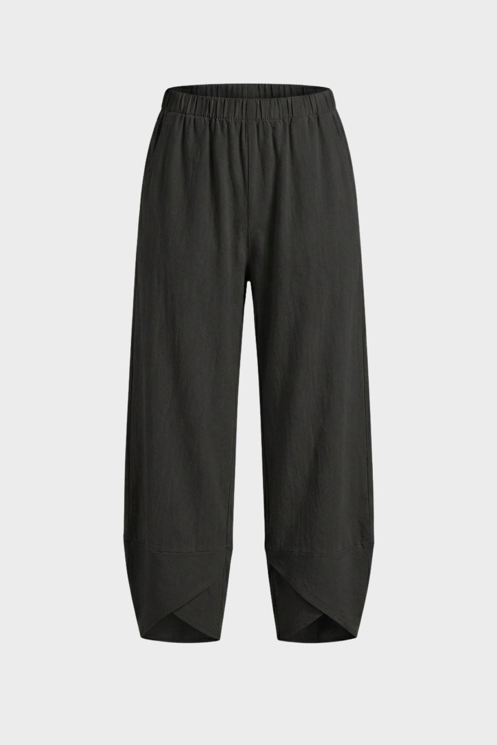 Damen Stoffhose mit Gummibund und weitem Bein