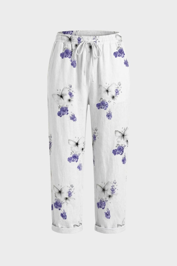 Damen Streifen Hose – Sommer – Rückansicht