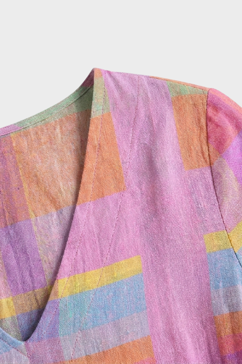 Damen Streifen Maxikleid – Pastell – Detail-Ansicht