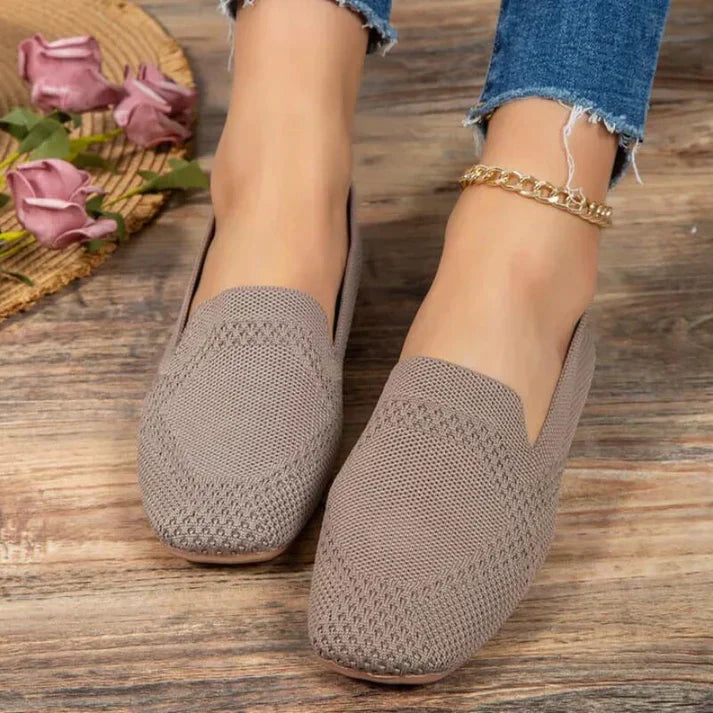 Damen Strick Loafer – Detail Strick-Mesh Obermaterial