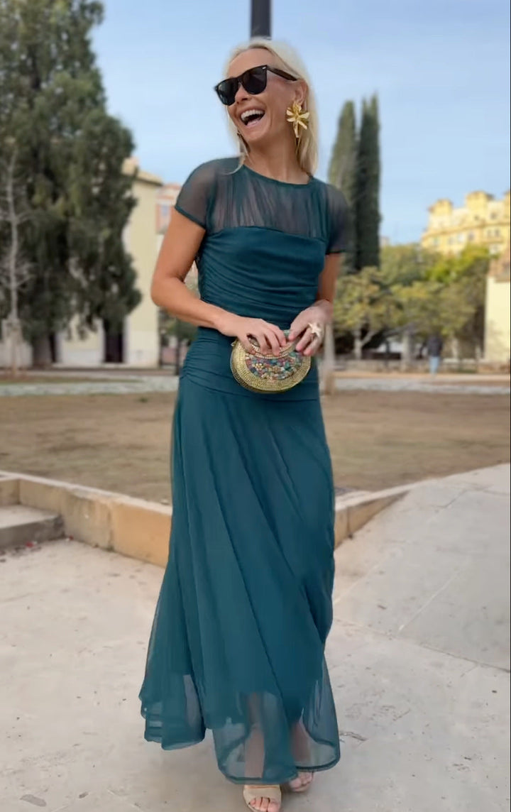 Damen Tüll Maxikleid – Cocktail – Tragestil-Beispiel