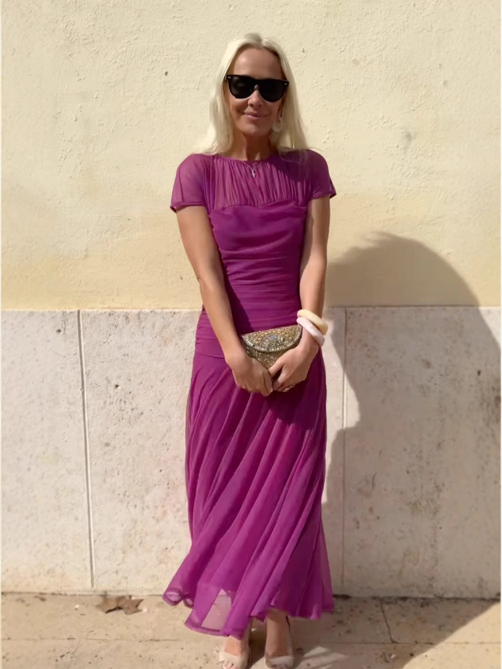 Damen Tüll Maxikleid – Cocktail – Pass-Bild
