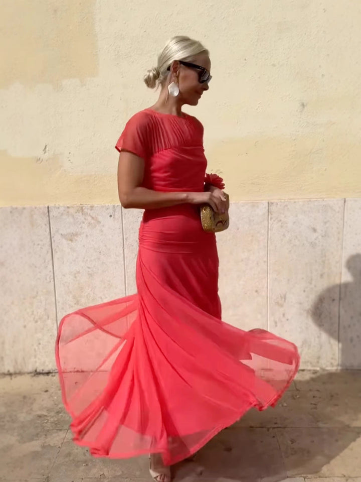 Damen Tüll Maxikleid – Cocktail – Outfit-Look