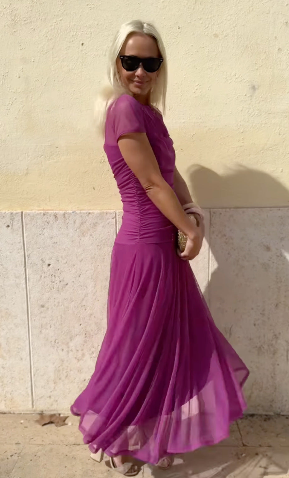 Damen Tüll Maxikleid – Cocktail – Trage-Detail