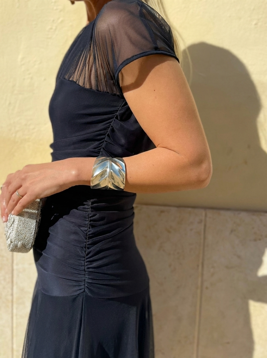 Damen Tüll Maxikleid – Cocktail – Layering-Beispiel
