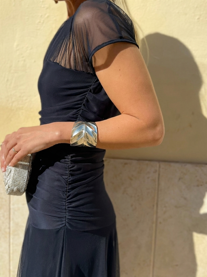 Damen Tüll Maxikleid – Cocktail – Layering-Beispiel