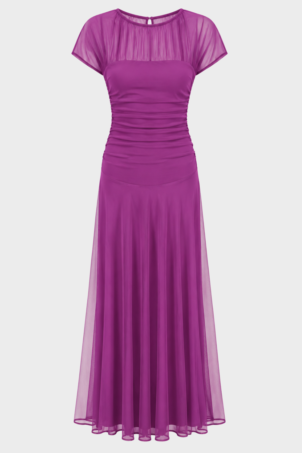 Damen Tüll Maxikleid – Cocktail – Rückansicht