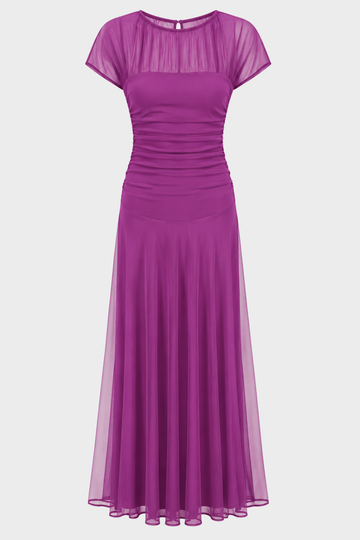 Damen Tüll Maxikleid – Cocktail – Rückansicht