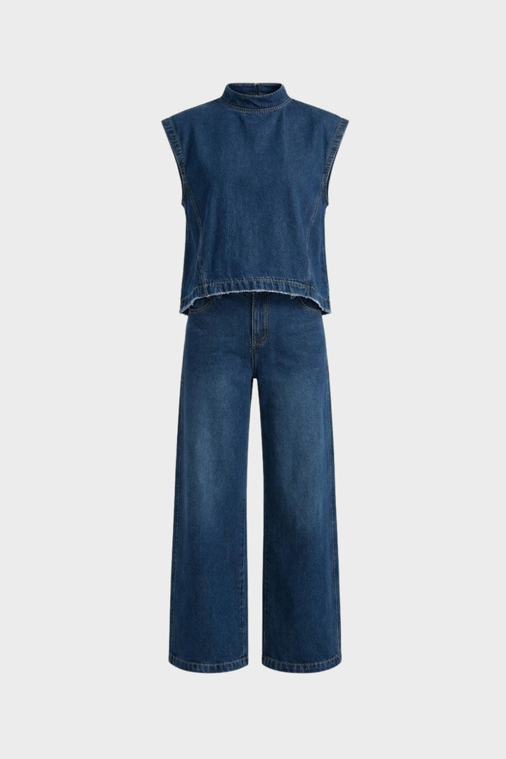 Damen Twin-Set | Top und Wide-Leg Hose – Lifestyle-Look