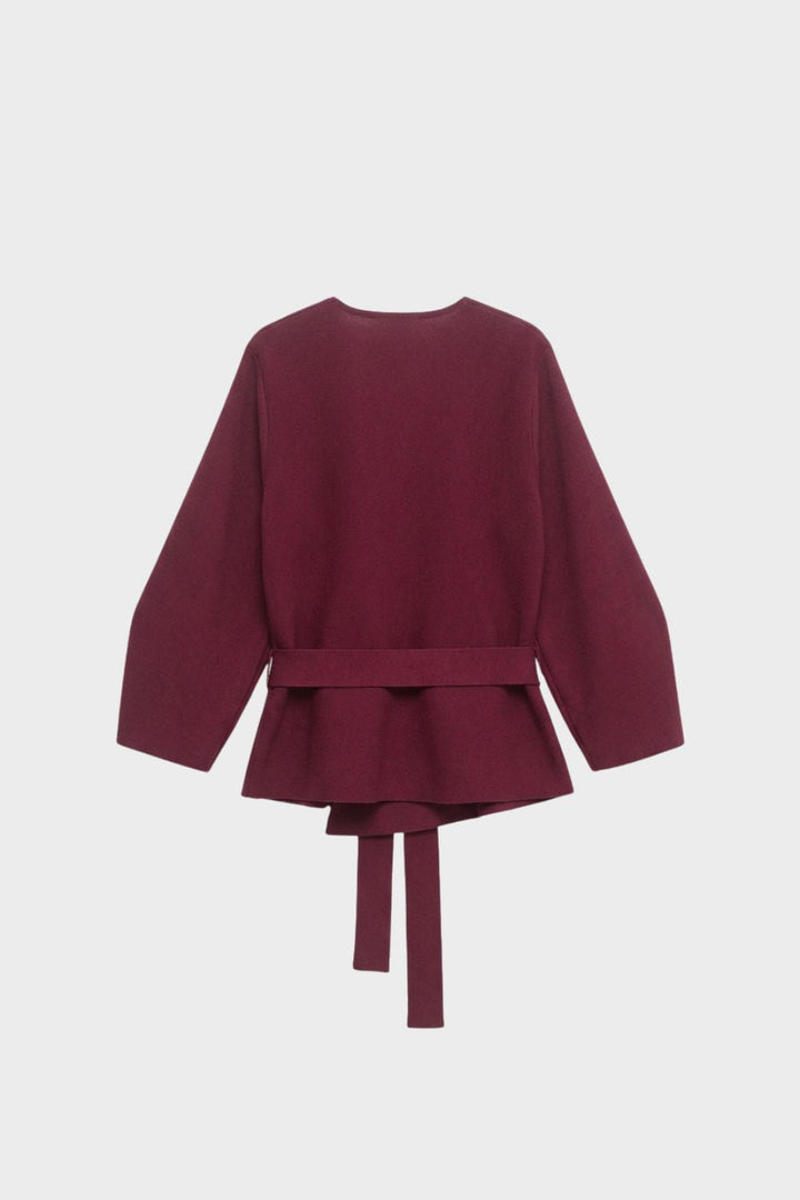 Damen Wickelbluse mit Gürtel und V-Ausschnitt