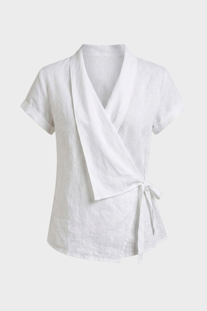 Damen Wickelbluse | V-Ausschnitt Kurzarm – Hauptansicht