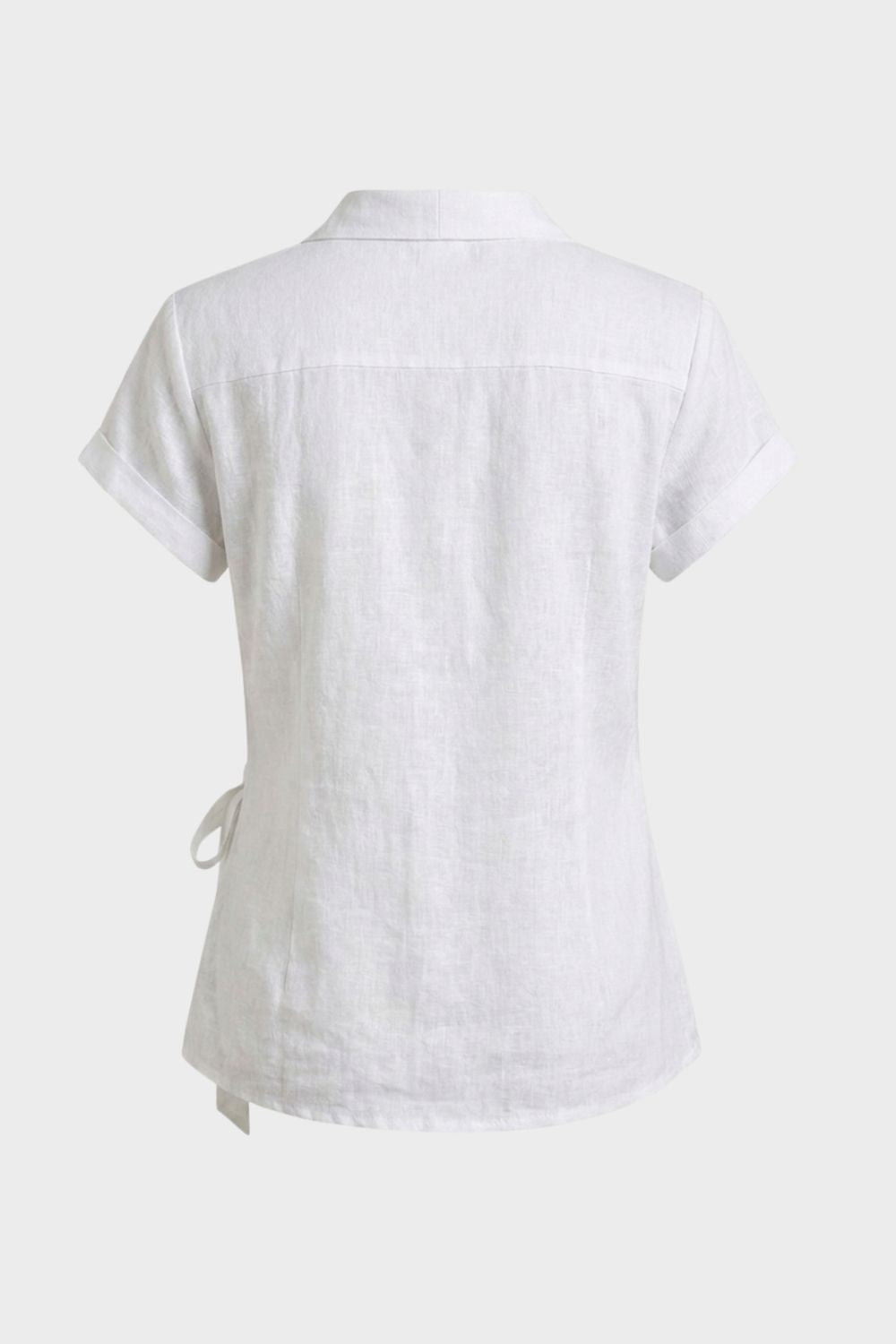 Damen Wickelbluse | V-Ausschnitt Kurzarm – Detail-Ansicht