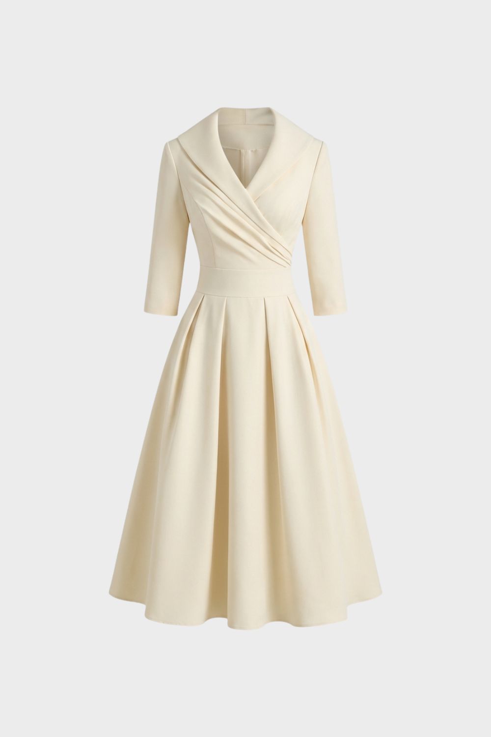 Damen Wickelkleid in A-Linie mit 3/4-Ärmeln