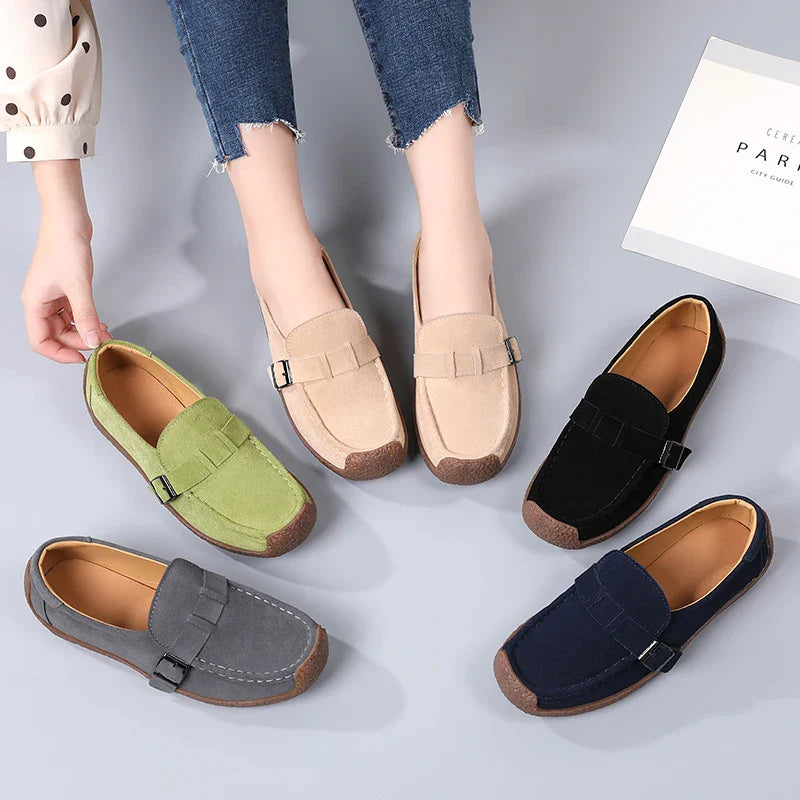 Damen Wildleder Loafer mit Schleifen-Detail – Sock-Slipper in Velours-Optik Hauptansicht
