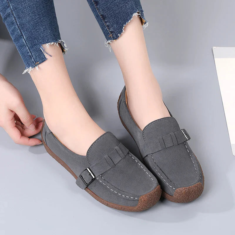 Damen Wildleder Loafer – Detail Schleifen-Akzent