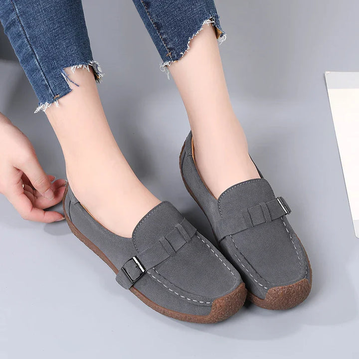 Damen Wildleder Loafer – Detail Schleifen-Akzent
