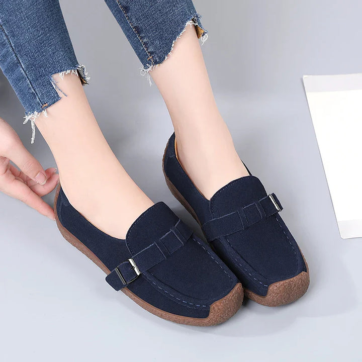 Damen Wildleder Loafer – Detail Velours-Obermaterial