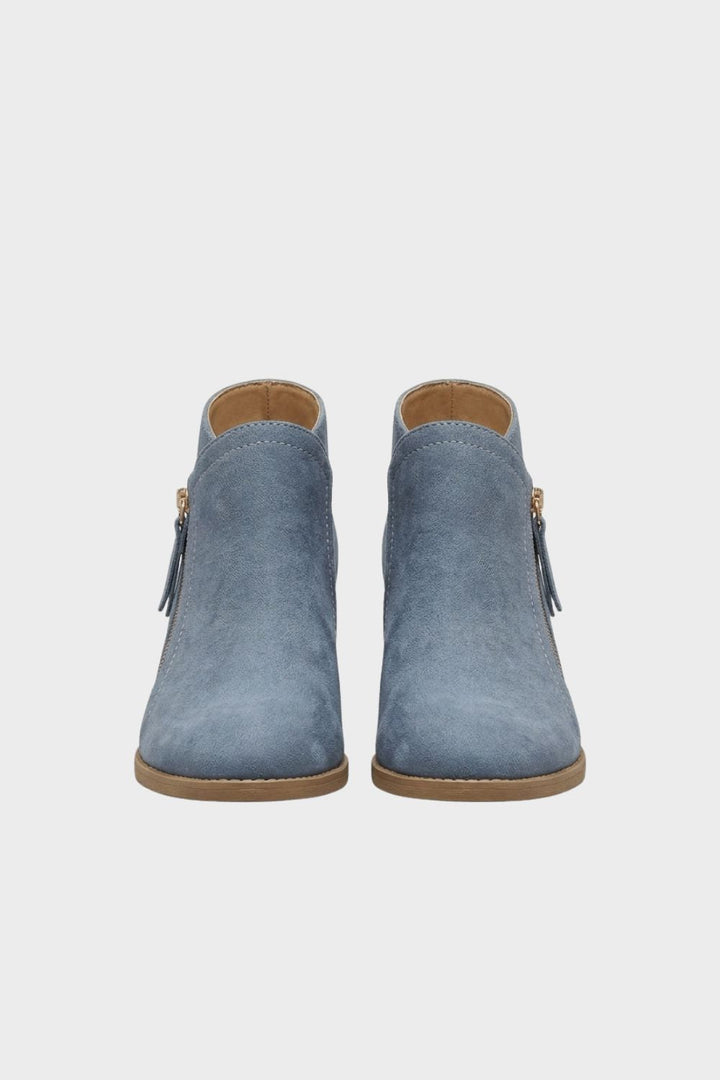 Damen Wildleder Stiefeletten | Blockabsatz