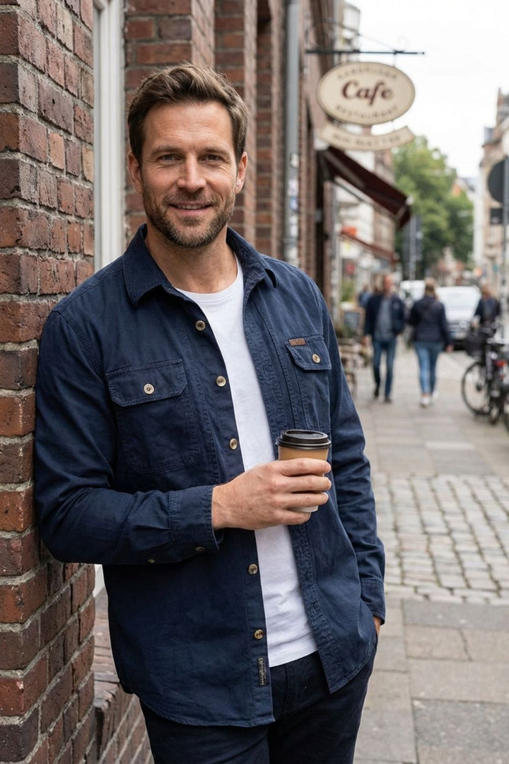 Hemd Herren mit Brusttaschen und Knopfleiste
