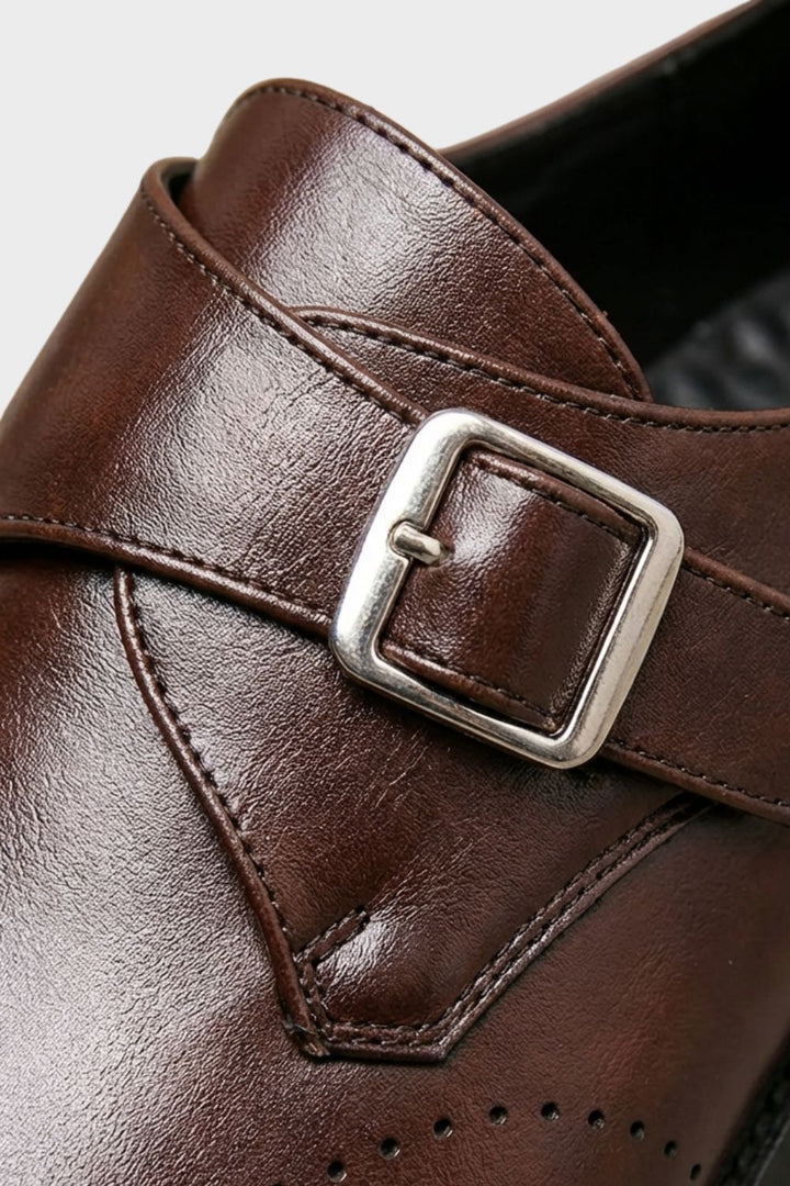 Herren-Anzugschuhe mit Monk-Strap-Verschluss, flaches Profil | Monk-Strap