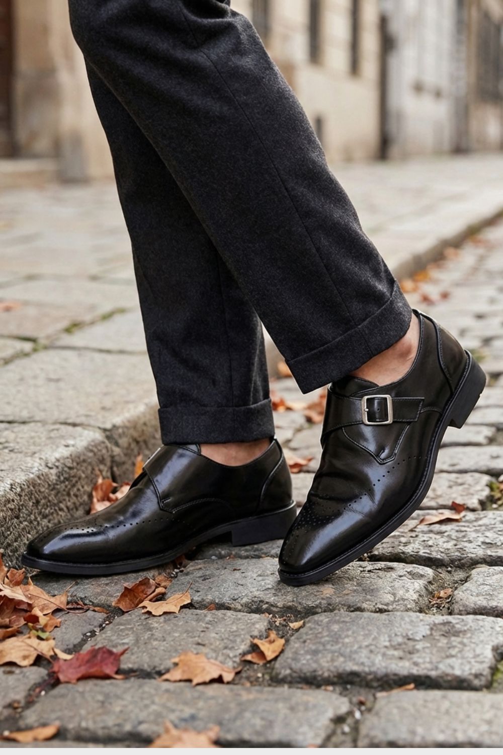Herren-Anzugschuhe mit Monk-Strap-Verschluss, flaches Profil | Monk-Strap