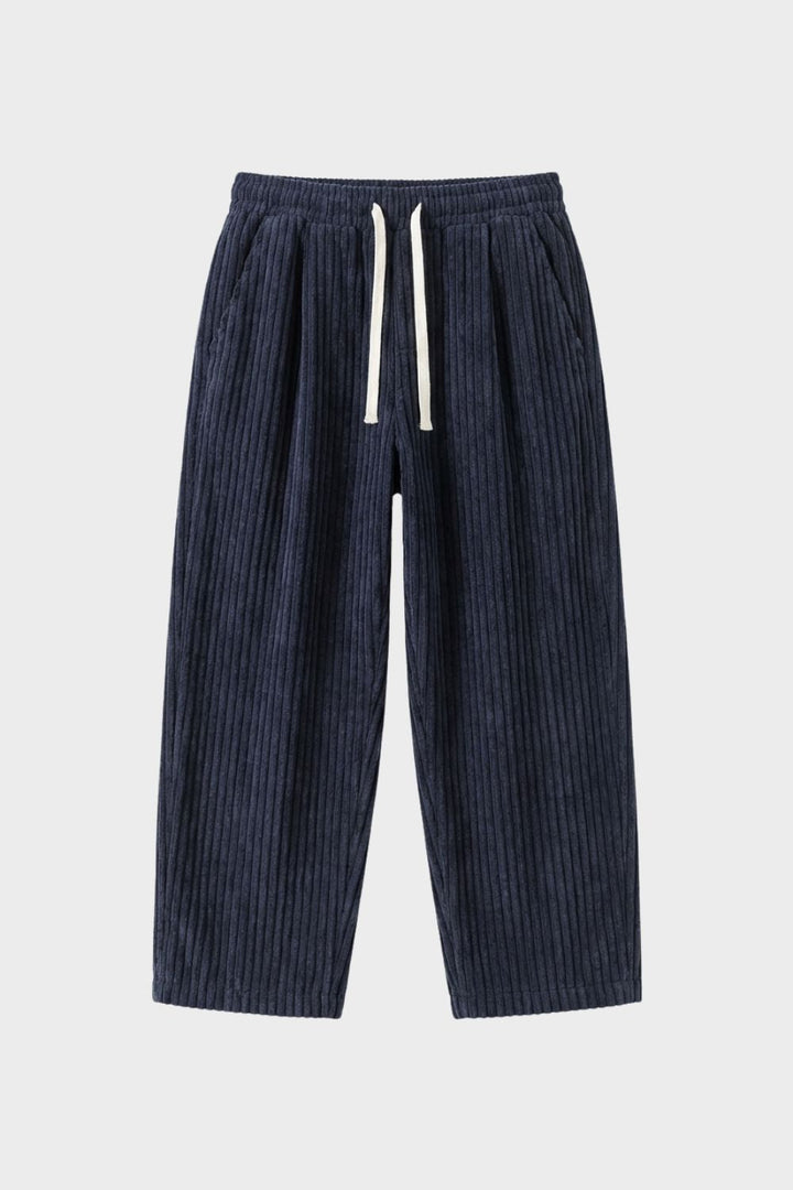 Herren Cordhose mit Gummibund und weitem Bein