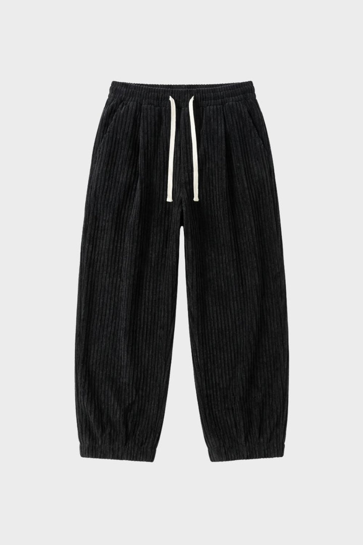 Herren Cordhose mit Gummibund und weitem Bein