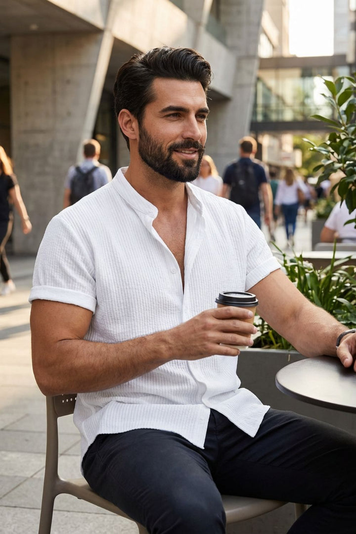 Herren Italo-Hemd – Stand-Collar – Größentabelle