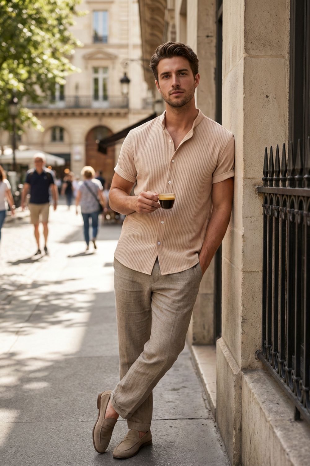 Herren Italo-Hemd – Stand-Collar – Styling-Inspiration
