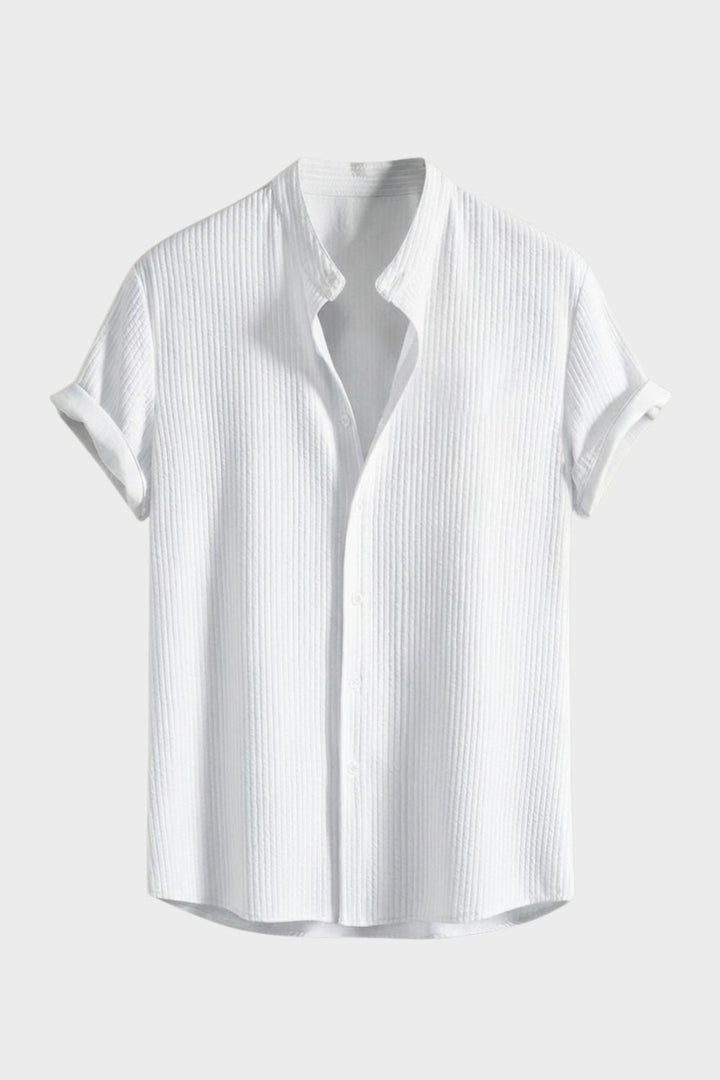 Herren Italo-Hemd – Stand-Collar – Material-Detail