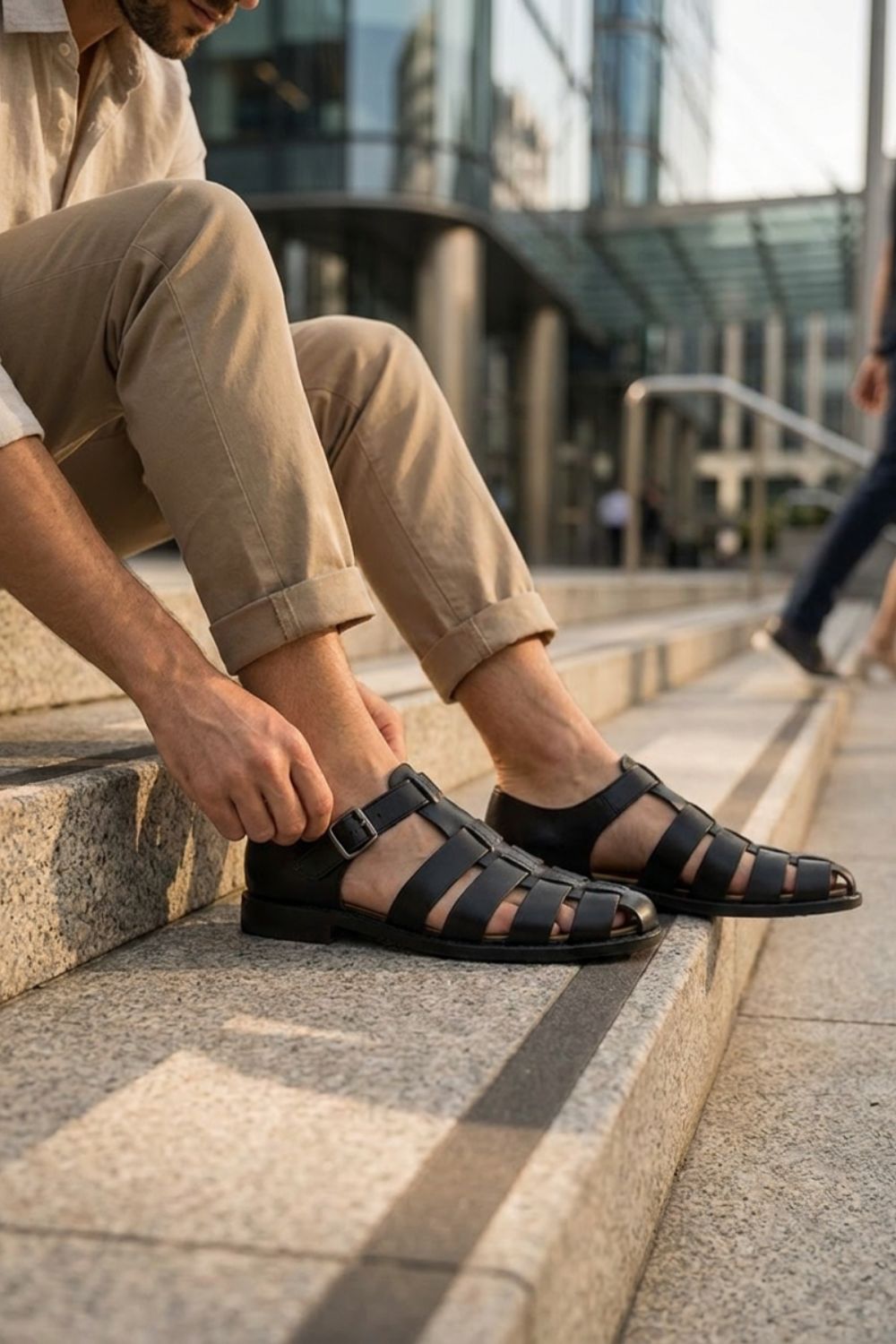 Herren Leder Sandalen | Fisherman