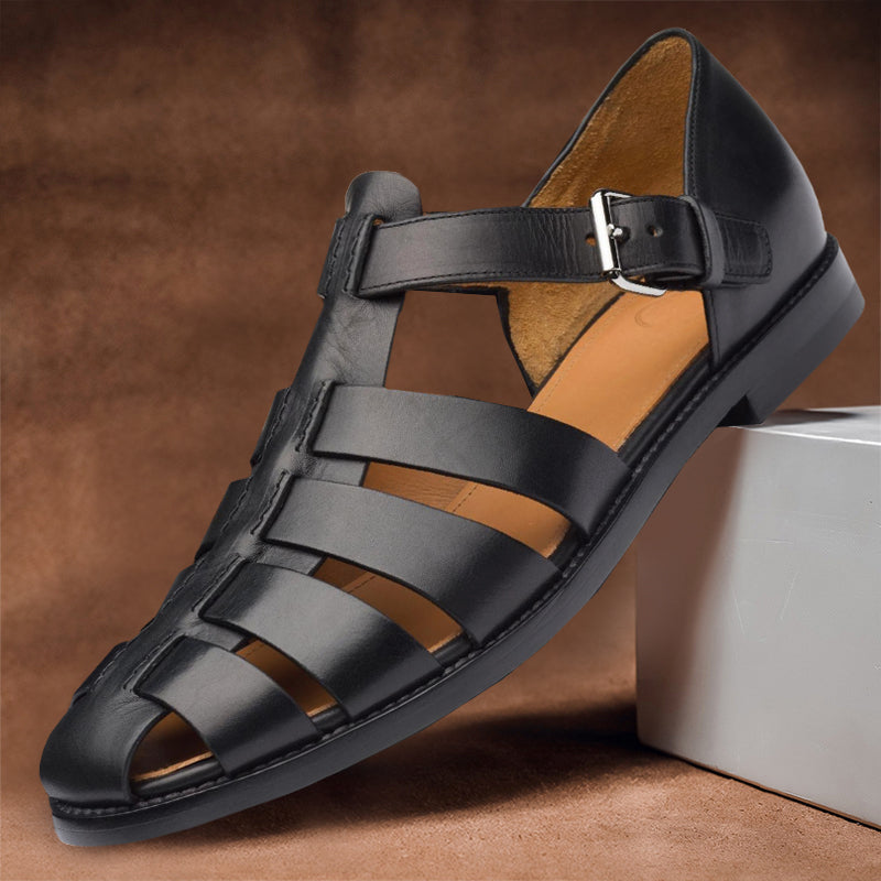 Herren Fisherman Sandalen – Rückansicht mit Vollleder-Innenfutter