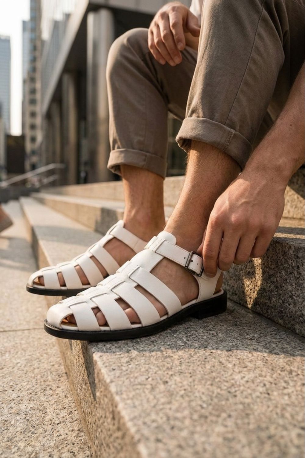 Herren Leder Sandalen | Fisherman