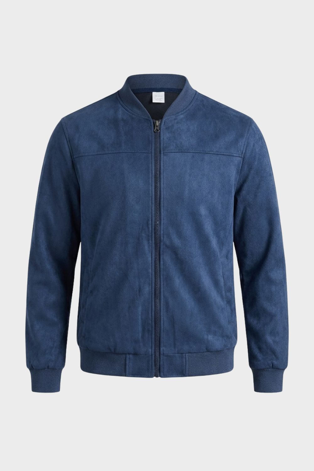 Herren Lederjacke mit Reißverschluss und Stehkragen