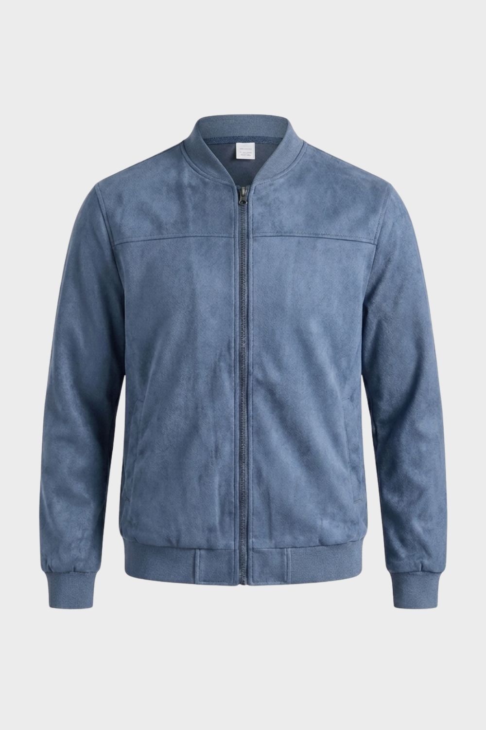 Herren Lederjacke mit Reißverschluss und Stehkragen